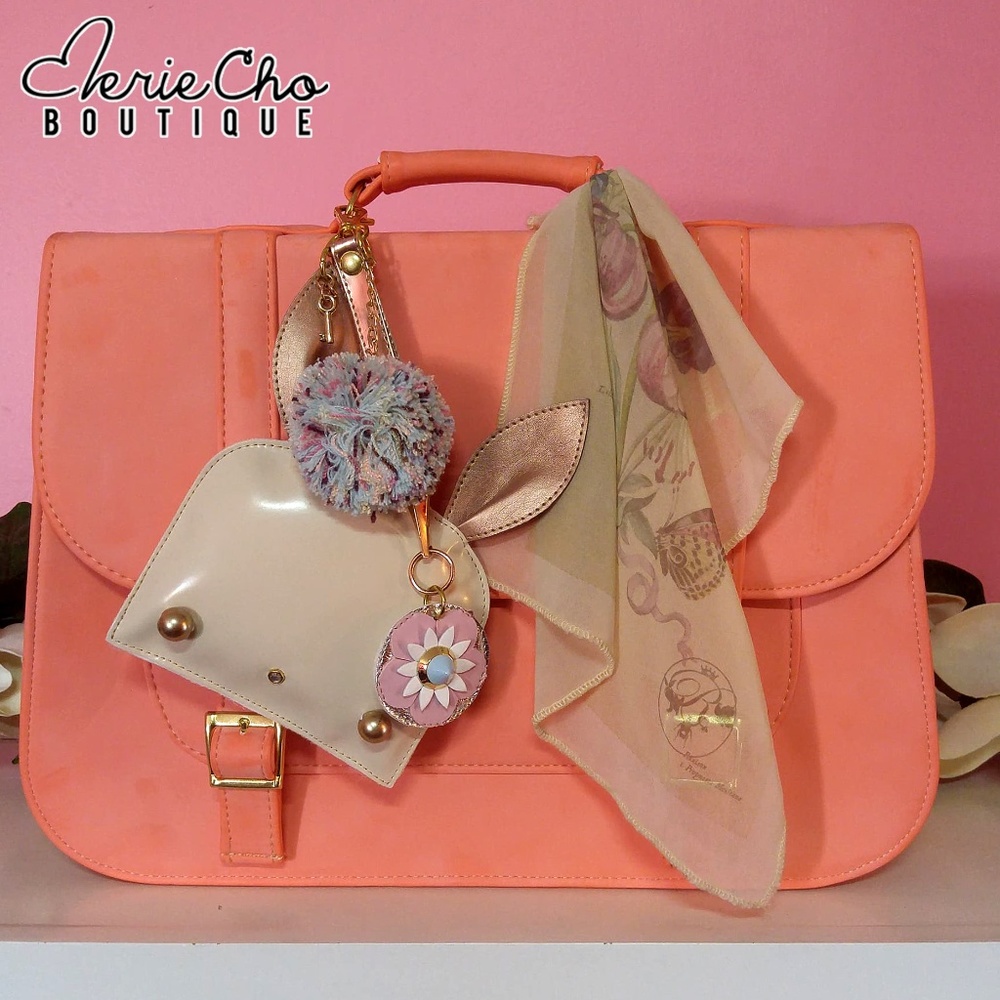 NEW Briefcase Handbag with bunny keychain